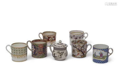 Group of six late 18th/early 19th century English porcelain coffee cans including a Wedgwood example