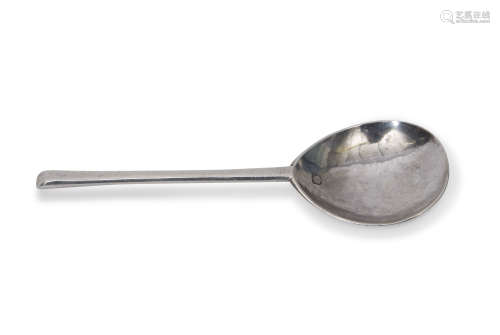 Rare Charles I slip top spoon, London 1629, Daniel Cary, prick engraving to reverse of bowl 'JA',