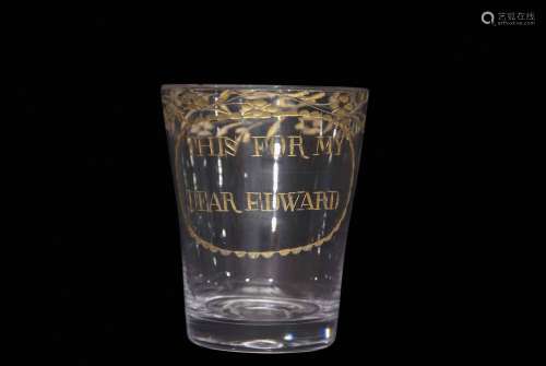 Small Absolon engraved glass, engraved with 