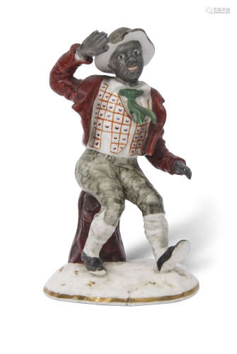 Staffordshire porcellaneous figure inspired by Uncle Tom's Cabin, 16cm high