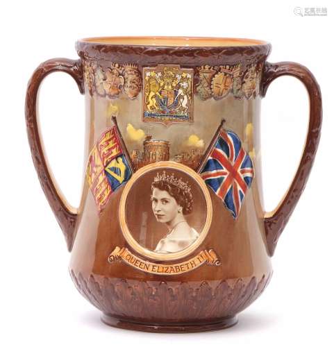 Royal Doulton limited edition loving cup to commemorate the Coronation of Queen Elizabeth II, the