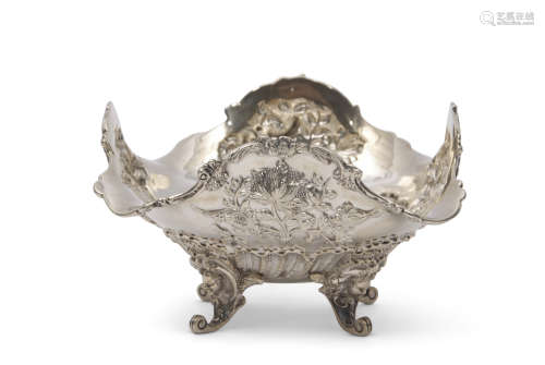 Rococo style decorative bowl, Dutch rampant lion mark, 'key' (export) hallmark, date letter B for