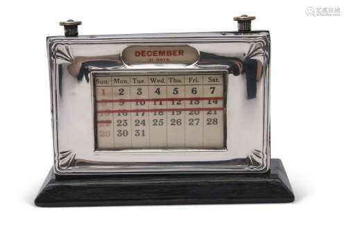 Art Deco perpetual desk calendar, Birmingham 1927, W J Myatt & Co