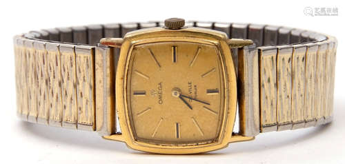 Ladies third quarter of 20th century gold plated and stainless steel backed wrist watch - Omega de