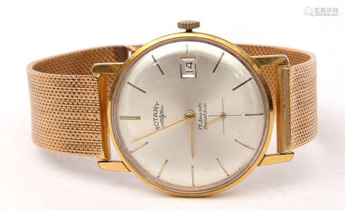 Gent's third quarter of the 20th century Rotary gold plated and stainless steel backed wrist watch