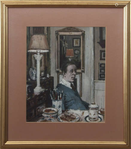 AR Peter Arthur Brannan (born 1929) Self portrait mixed media on card, 24 x 20cm