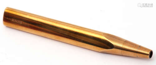 Cartier propelling pencil, the 9ct gold case of plain polished angular design to an engine turned