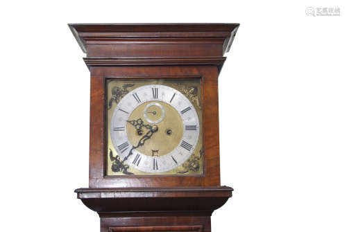 18th century style walnut cased longcase clock, the silvered chapter ring inscribed 