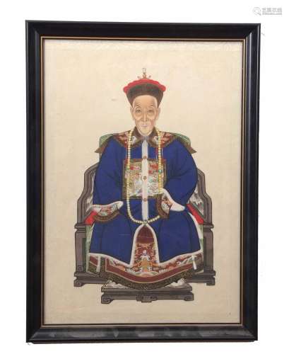 Group of four Chinese watercolours, late 19th/early 20th century, comprising a gentleman and lady,