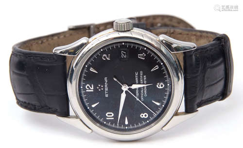 Gent's first quarter of 21st century stainless steel cased Eternamatic chronometer with silvered and