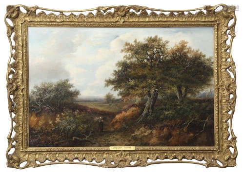 Joseph Thors (act 1863-1900) Rural landscapes pair of oils on canvas, one signed, 37 x 58cm (2)