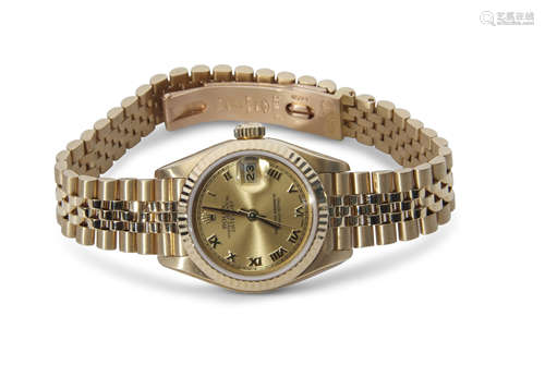 Last quarter of 20th century ladies 18K cased Rolex Oyster Perpetual 