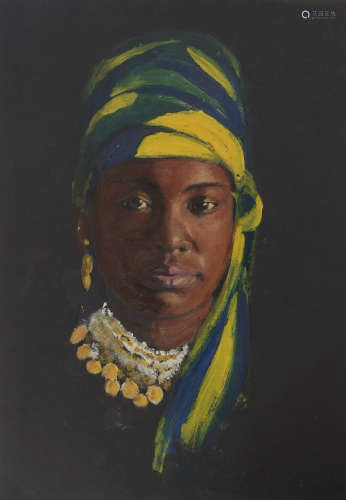 Joyce Ordbrown (1894-1974) Female portrait oil on card, 50 x 35cm, unframed