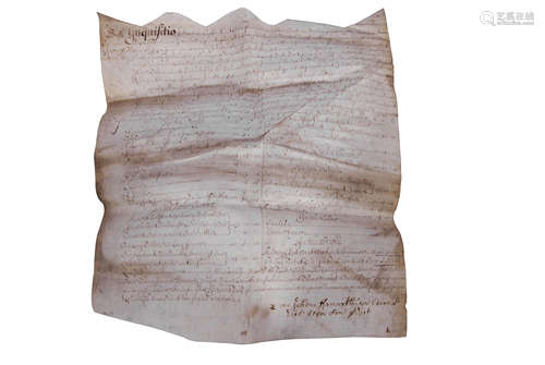 Late 16th century property inventory on vellum