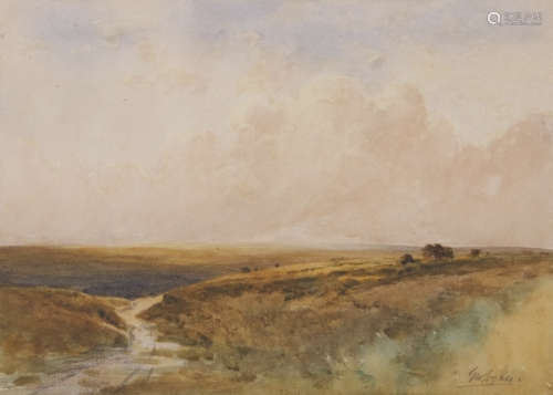 George Sykes (19th/20th century) Moorland scene watercolour, signed lower right, 26 x 36cm