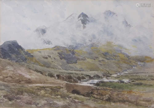 Edmund Morison Wimperis (1835-1900) Mountain landscape watercolour, indistinctly inscribed lower