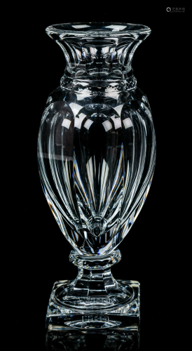 A Baccarat Vase Height 14 inches.
