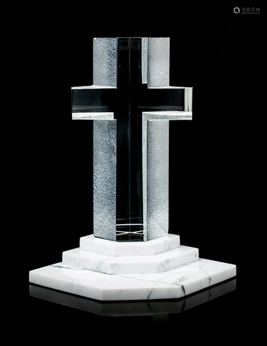 A Steuben Cut Glass Cross Height without base 8 …