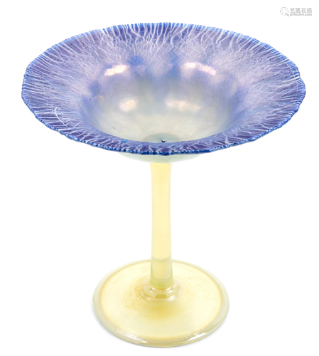 An American Art Glass Compote Height 6 1/8 inches.