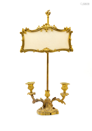 A Louis XV Style Gilt Bronze Candelabrum with Scr…