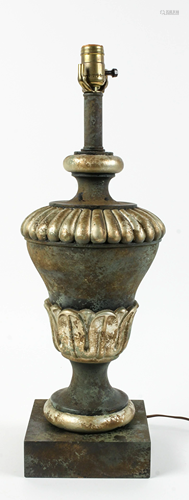 A Painted and Silvered Composite Finial