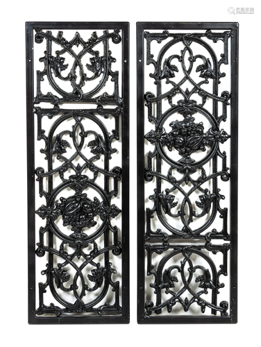 A Pair of Cast Iron Grates Height of each 40 x …