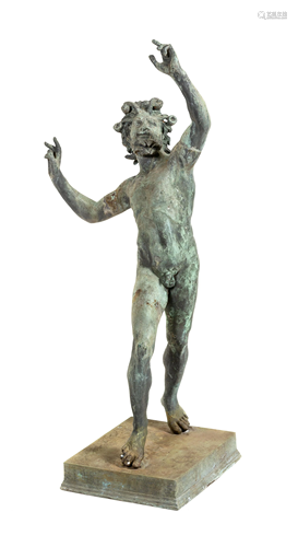 An Italian Cast Metal Figure of the Dancing Fawn of