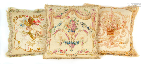 A Group of Nine Needlepoint and Aubusson Ta…