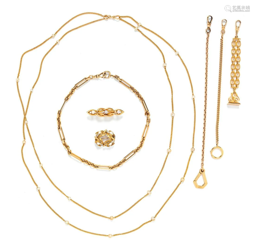 COLLECTION OF YELLOW GOLD JEWELRY