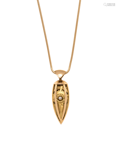 YELLOW GOLD AND DIAMOND PENDANT/NECKL…