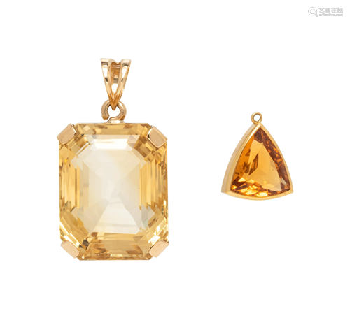 COLLECTION OF YELLOW GOLD AND GEMSTO…