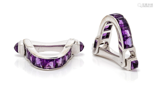 AMETHYST STIRRUP CUFFLINKS