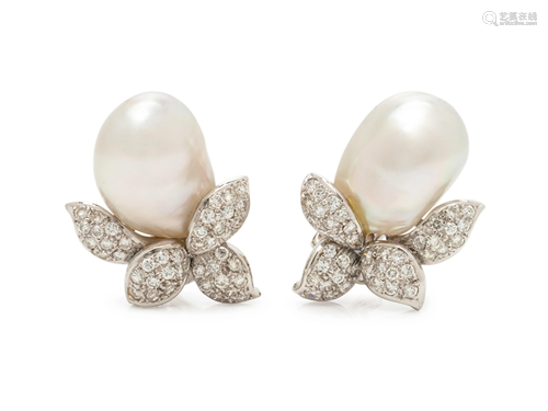 ADLER, CULTURED BAROQUE PEARL AND DIAM…