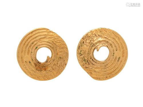 YELLOW GOLD CIRCLE EARCLIPS