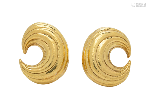 YELLOW GOLD EARCLIPS