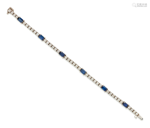 SAPPHIRE AND DIAMOND BRACELET