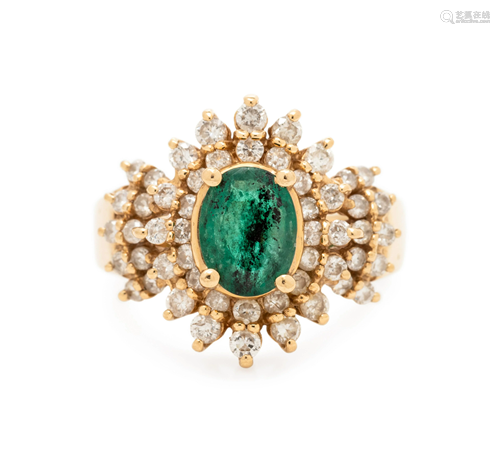 EMERALD AND DIAMOND RING