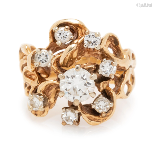 YELLOW GOLD AND DIAMOND RING