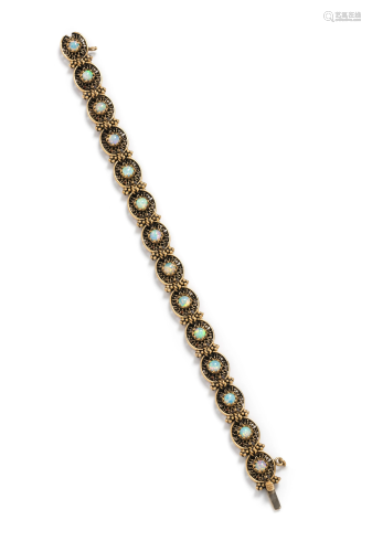YELLOW GOLD AND OPAL BRACELET
