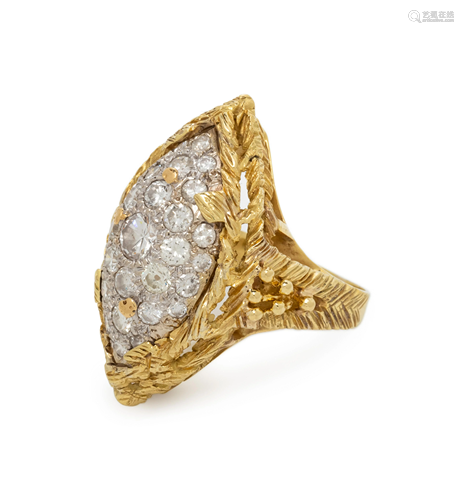 BICOLOR GOLD AND DIAMOND RING