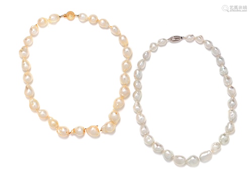 COLLECTION OF CULTURED BAROQUE PEARL …