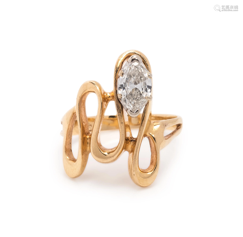 BICOLOR GOLD AND DIAMOND RING