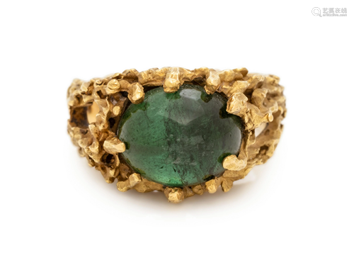 H. STERN, YELLOW GOLD AND TOURMALINE RING