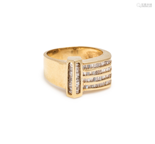 YELLOW GOLD AND DIAMOND RING