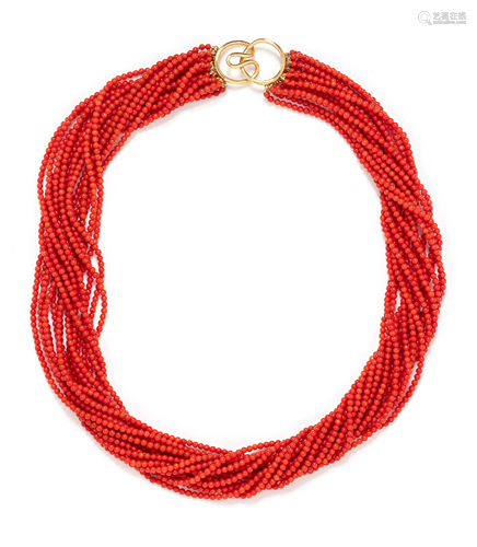 CORAL TORSADE NECKLACE