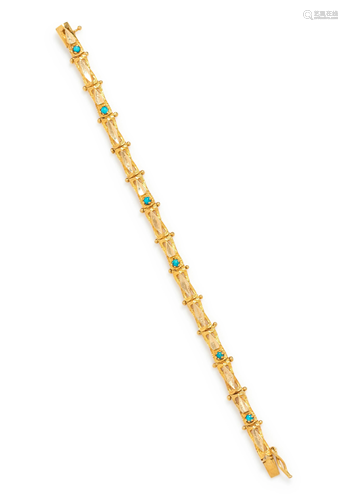 GOLD AND TURQUOISE BRACELET