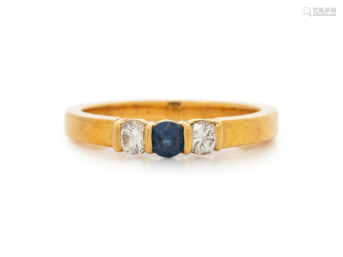 TIFFANY & CO, YELLOW GOLD, SAPPHIRE AND DIAM…