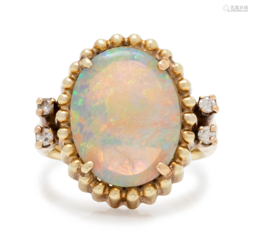 OPAL AND DIAMOND RING