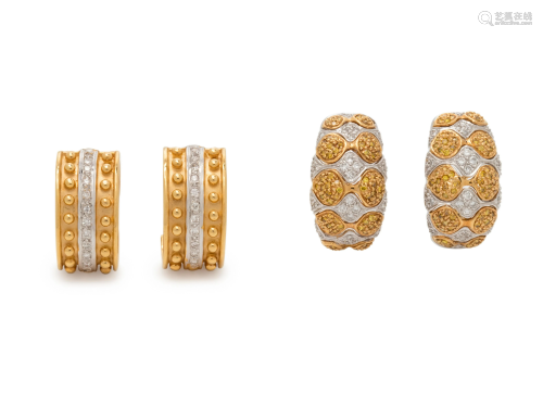 COLLECTION OF BICOLOR GOLD AND DIAMO…
