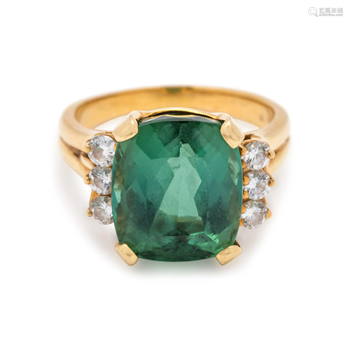 TOURMALINE AND DIAMOND RING